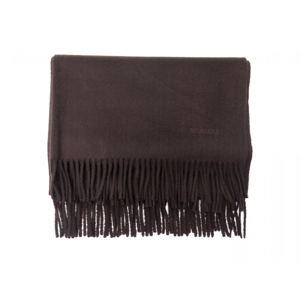 NEUF ECHARPE HERMES ETOLE EN CACHEMIRE MARRON 180 CM CASHMERE STOLE SCARF 865€