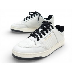 CHAUSSURES SAINT LAURENT SL/61 713602 BASKET 39 CUIR PERFORE SNEAKERS SHOES 750€