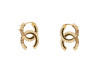 boucles d'oreilles chanel logo cc en strass