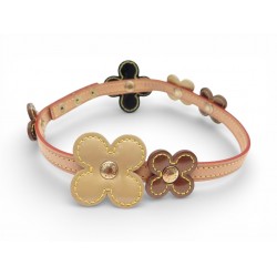 NEUF COLLIER LOUIS VUITTON LEXINGTON FLEURS M92252 42CM CUIR FLOWERS CHOKER 660€