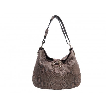 NEUF SAC A MAIN GUCCI G WAVE 232931 CUIR PYTHON MARRON BANDOULIERE HANDBAG 5200€
