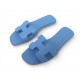 NEUF CHAUSSURES HERMES ORAN H202230Z T38 SANDALES EN CUIR BLEU MULES SHOES 635€