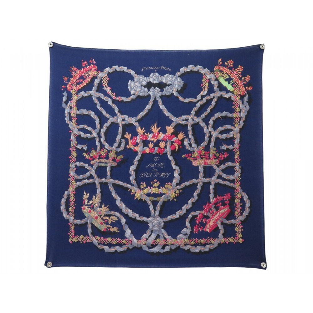 VINTAGE FOULARD HERMES LE SACRE DU PRINTEMPS CARRE 90 CACHEMIRE SOIE SCARF 850€