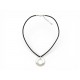COLLIER DINH VAN PENDENTIF CIBLE OR BLANC 18K 6.3GR & DIAMANTS CORDON BACCARAT