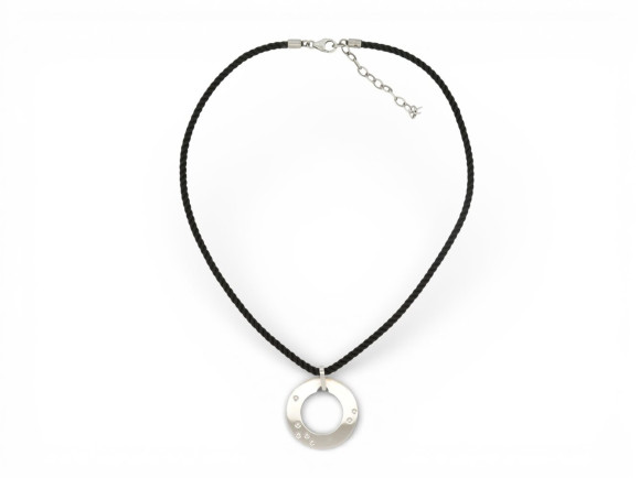 collier dinh van pendentif cible or blanc 18k 6.3gr