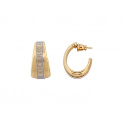 NEUF BOUCLES D'OREILLES DIOR CODE CREOLES E2281WOMLQ EN METAL DORE EARRINGS 430€