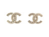 boucles d'oreilles chanel logo cc strass a86504