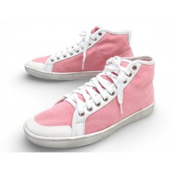 NEUF CHAUSSURES SAINT LAURENT SL/39 SNEAKERS 39 EN TOILE ROSE BASKETS SHOES 750€