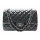 SAC A MAIN CHANEL TIMELESS JUMBO CUIR VERNIS MATELASSE VERT SAPIN HANDBAG 11100€