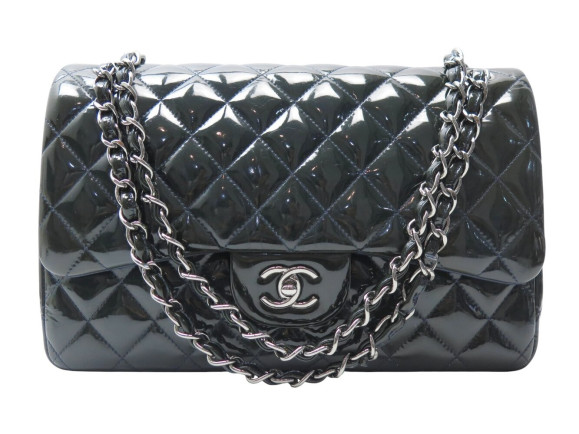 sac a main chanel timeless jumbo cuir vernis matelasse