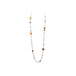 NEUF COLLIER CHANEL SAUTOIR METIERS D'ART PERLES PIERRES LOGO CC NECKLACE 2300€