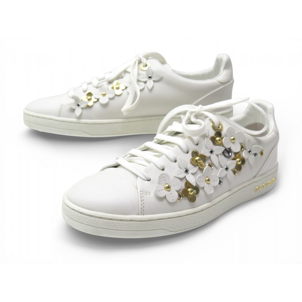 CHAUSSURES LOUIS VUITTON FRONTROW BLOSSOM 37 BASKETS CUIR VERNIS SNEAKERS 850€