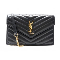 SAC A MAIN SAINT LAURENT 742920 CASSANDRE ENVELOPPE CHAIN WALLET BAG CUIR 1190€