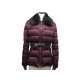 MANTEAU BURBERRY BRIT DOUDOUNE BLOUSON 42 L CEINTURE CUIR COL FOURRURE COAT 980€