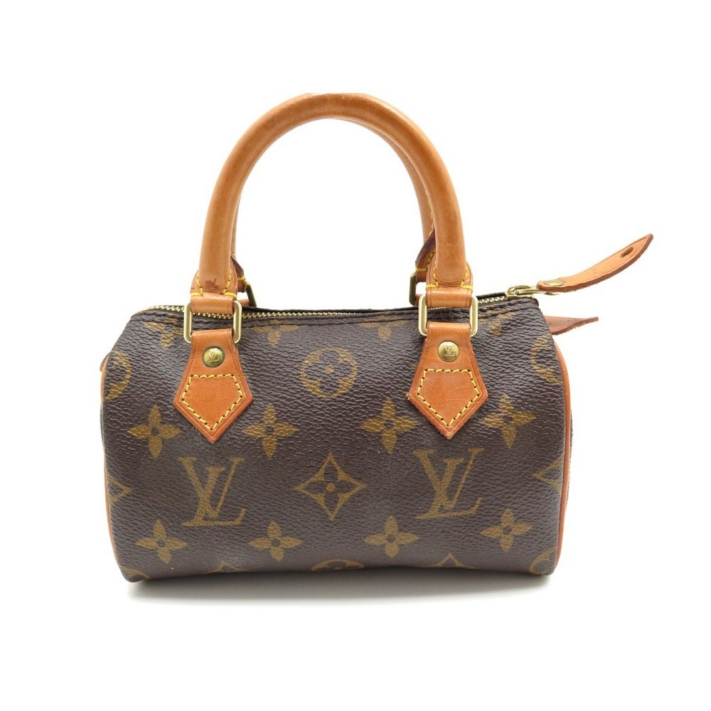 LOUIS VUITTON Monogram Nano Speedy 2way Hand Shoulder Bag Brown M61252  90184236