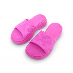 NEUF CHAUSSURES LOUIS VUITTON CONFORT MULES POOL 55 38 MONOGRAM FUSHIA NEW 590€