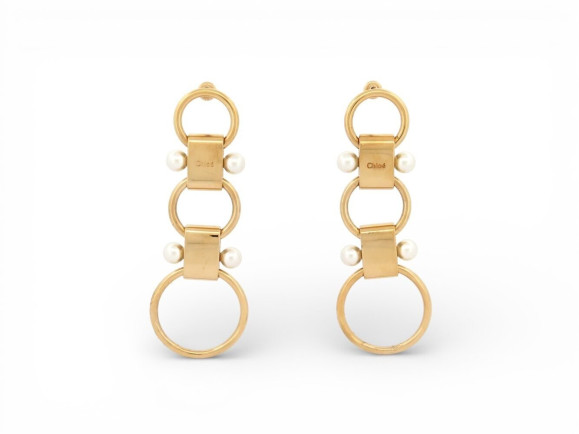 boucles d'oreilles chloe pendantes anneaux perles en