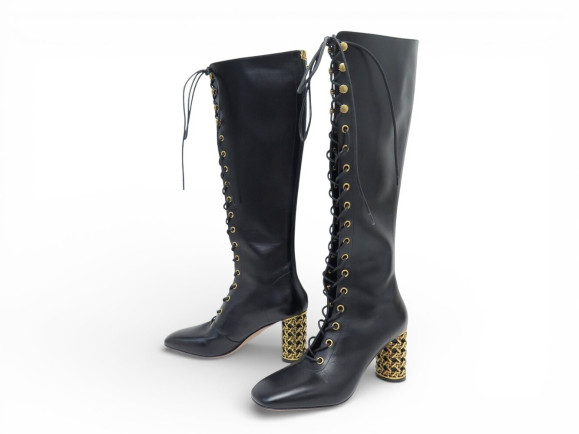  bottes a lacets dior icon talons cannage 37 it 36