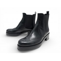 NEUF CHAUSSURES BOTTINES HERMES HILL H232039ZV02370 36 EN CUIR NOIR BOOTS 1350€