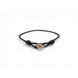 NEUF BRACELET CARTIER TRINTY 3 ORS 18K B6016700 CORDON NOIR 17 CM BANGLE 1080€