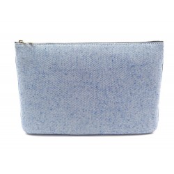 NEUF POCHETTE A MAIN BALMAIN SAC 31 CM EN TISSU BLEU BLUE CLUTCH BAG PURSE 500€