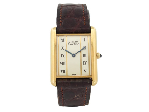  montre cartier tank must 681006 vermeil plaque