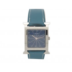 MONTRE HERMES HEURE H HH1.510 QUARTZ 34 MM EN ACIER ET CUIR BLEU WATCH 3300€