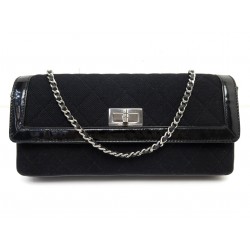 SAC A MAIN CHANEL EAST WEST BAGUETTE FERMOIR MADEMOISELLE TOILE CUIR BAG 5500€