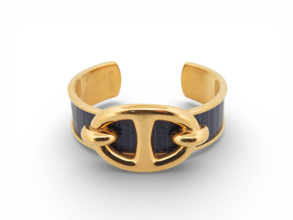 bracelet hermes chaine d'ancre t15 en metal dore
