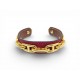 BRACELET HERMES MAILLONS CHAINE D'ANCRE 16 CUIR LEZARD ROUGE LEATHER BANGLE 690€