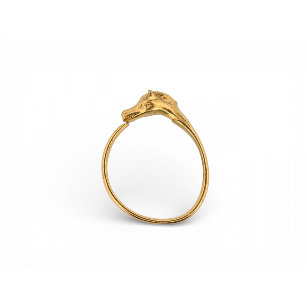 VINTAGE BRACELET HERMES GALOP TETE DE CHEVAL RAVINET D'ENFERT PLAQUE OR CUFF