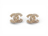 boucles d'oreilles chanel logo cc strass puces en