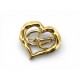 NEUF VINTAGE BROCHE CHRISTIAN LACROIX COEUR LOGO METAL DORE GOLDEN HEART BROOCH