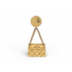 VINTAGE BROCHE CHANEL MEDAILLON CC CHARM SAC TIMELESS 1986 DE CASTELLANE BROOCH