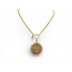 VINTAGE COLLIER CHANEL CHAINE MEDAILLON SOLEIL LOGO CC COCO MARK METAL NECKLACE