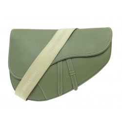 NEUF SAC A MAIN CHRISTIAN DIOR MAXI SADDLE HOMME CUIR GRAINE KAKI HAND BAG 3300€