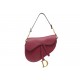 NEUF SAC A MAIN CHRISTIAN DIOR SADDLE EN CUIR GRAINE ROUGE HAND BAG PURSE 3900€
