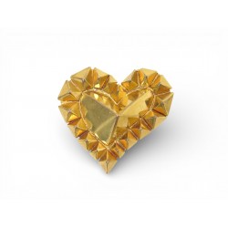 RARE VINTAGE BROCHE CHRISTIAN LACROIX COEUR PENDENTIF DORE GOLDEN HEART BROOCH