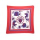 VINTAGE FOULARD HERMES EX LIBRIS GRYGKAR CARRE PLISSE SOIE ROUGE SILK SCARF 580€