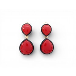 VINTAGE BOUCLES D'OREILLES YVES SAINT LAURENT GRANDES PENDANTES GOUTTE EARRINGS