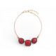VINTAGE COLLIER SAINT LAURENT PIERRE ROUGE ET EMAIL NOIR EN METAL DORE NECKLACE