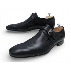 CHAUSSURES LOUIS VUITTON MOCASSINS A BOUCLE 9.5 43.5 EN CUIR DAMIER SHOES 1150€