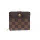 PORTEFEUILLE LOUIS VUITTON COMPACT ZIPPY TOILE DAMIER EBENE MONNAIE N61668 535€