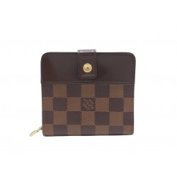 PORTEFEUILLE LOUIS VUITTON COMPACT ZIPPY TOILE DAMIER EBENE MONNAIE N61668 535€