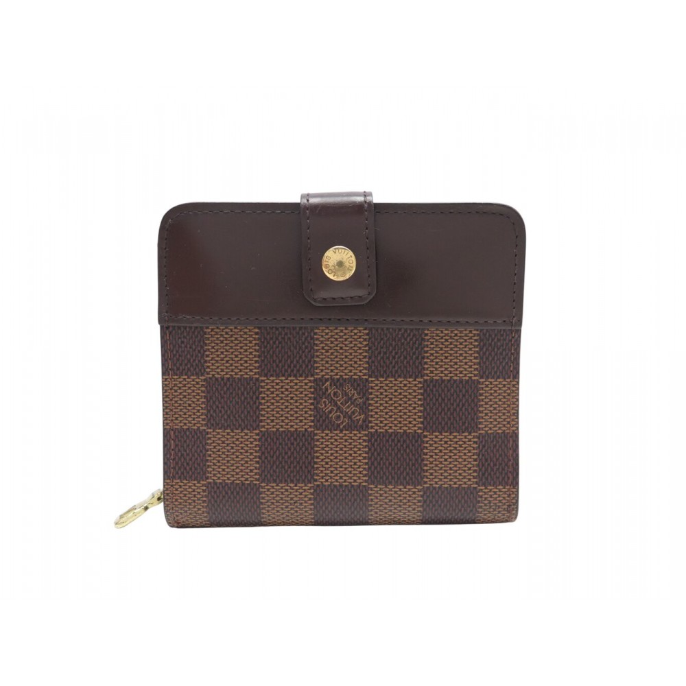 PORTEFEUILLE LOUIS VUITTON COMPACT ZIPPY TOILE DAMIER EBENE MONNAIE N61668 535€