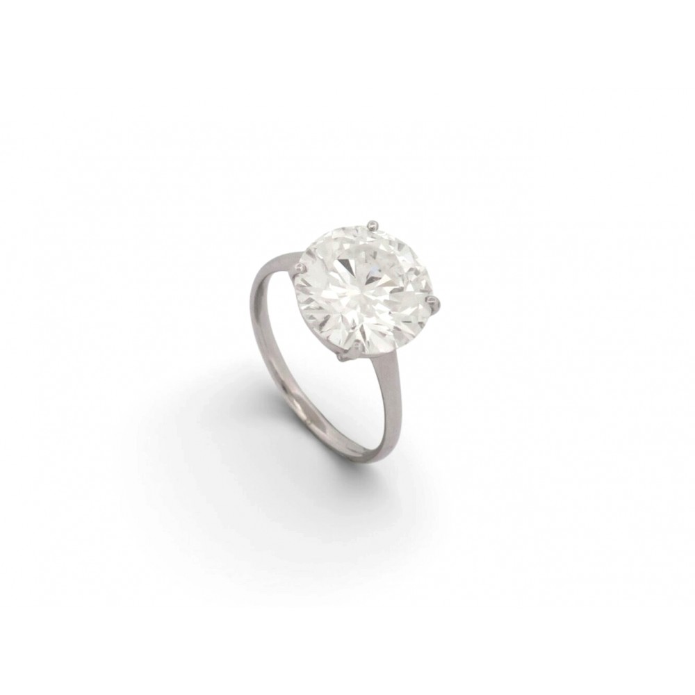 NEUF BAGUE SOLITAIRE DIAMANT DE LABORATOIRE 5.41CTS OR BLANC 18K 3.39G GOLD RING