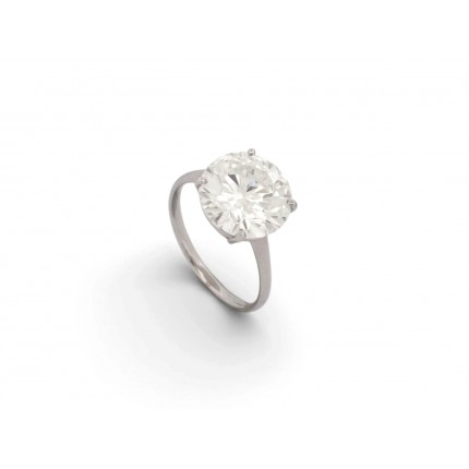 NEUF BAGUE SOLITAIRE DIAMANT DE LABORATOIRE 5.41CTS OR BLANC 18K 3.39G GOLD RING