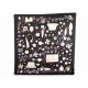NEUF FOULARD CHANEL CC PARFUM CHAPEAU SAC CARRE 90 EN SOIE NOIR SILK SCARF 530€