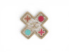 broche chanel croix 2017 avec pierres et metal dore