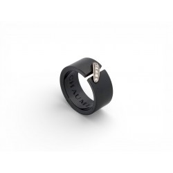 NEUF BAGUE CHAUMET LIENS 081956 T55 EN CERAMIQUE NOIR OR BLANC DIAMANTS 1070€